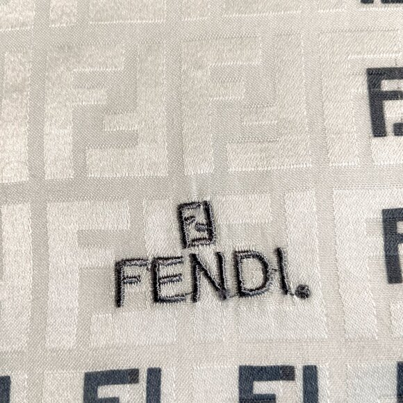 Vintage Fendi Cotton Scarf with Embroidered Logo - Picture 2 of 13